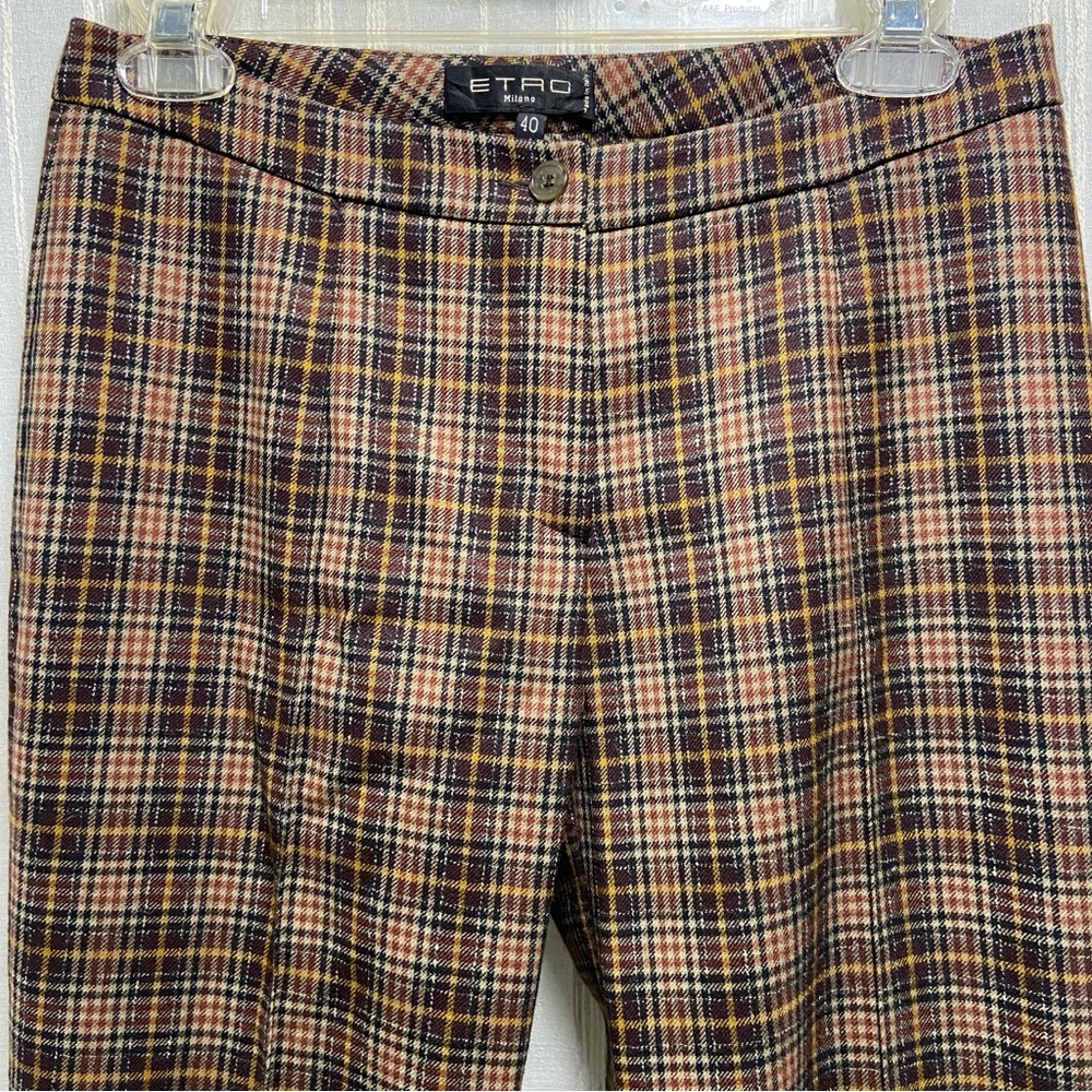 Etro Brown Plaid straight leg Pants - size IT 40